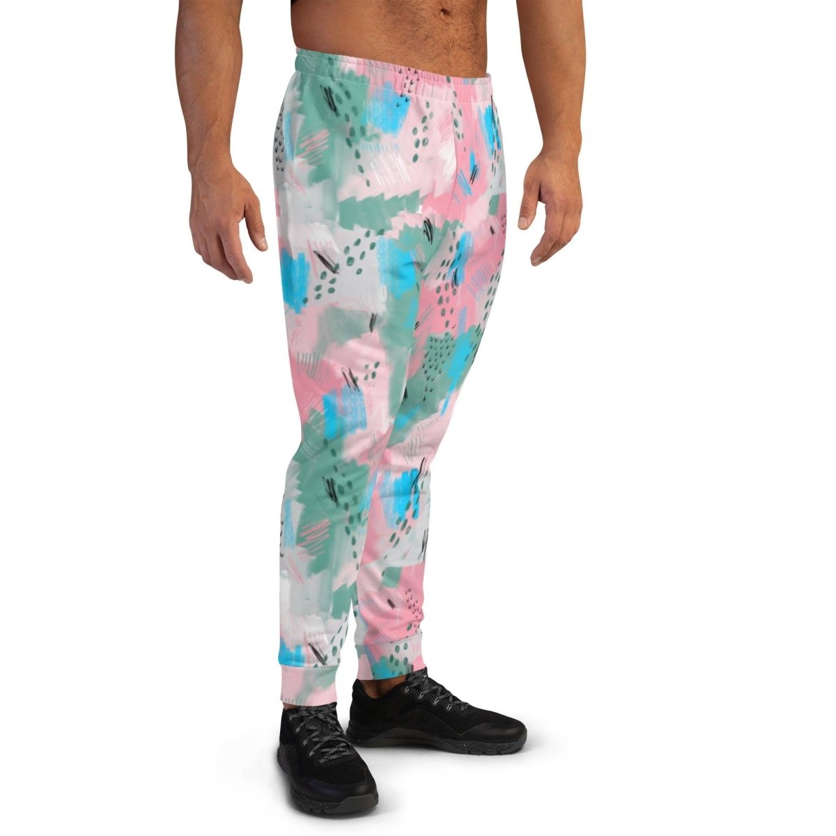 Pink Abstract Men's Street Joggers | DEEAREST LTD