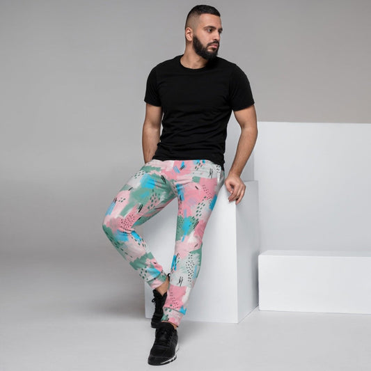 Pink Abstract Men's Street Joggers | DEEAREST LTD