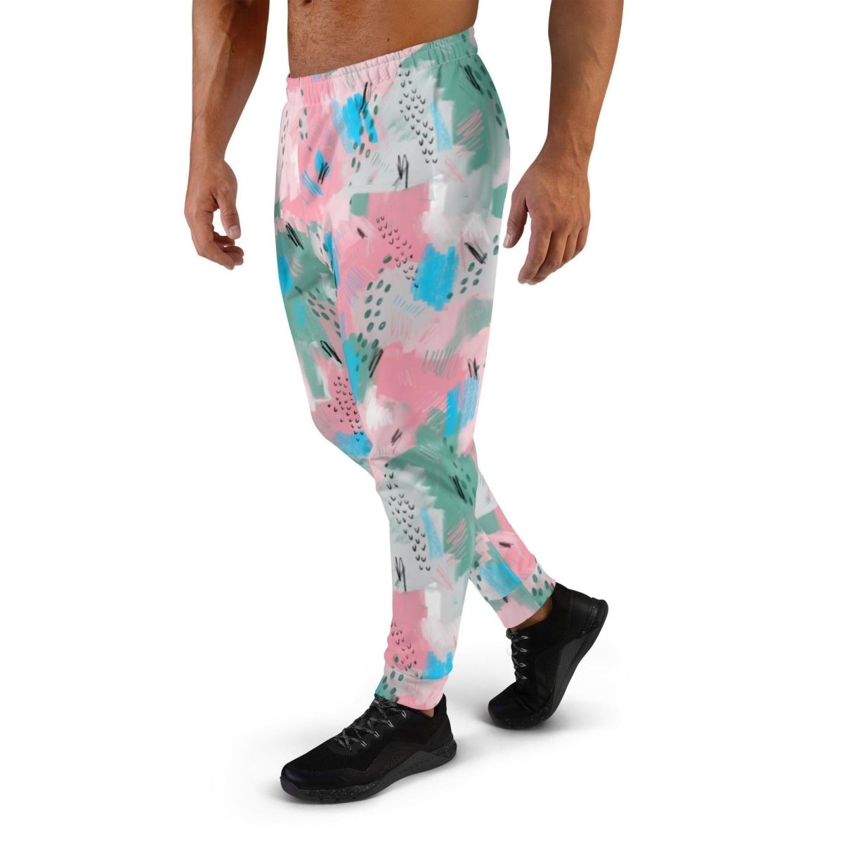 Pink Abstract Men's Street Joggers | DEEAREST LTD