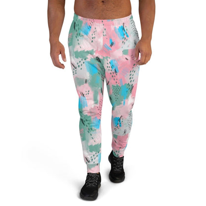 Pink Abstract Men's Street Joggers | DEEAREST LTD