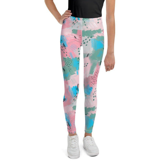 Pink Abstract Youth Leggings | DEEAREST LTD