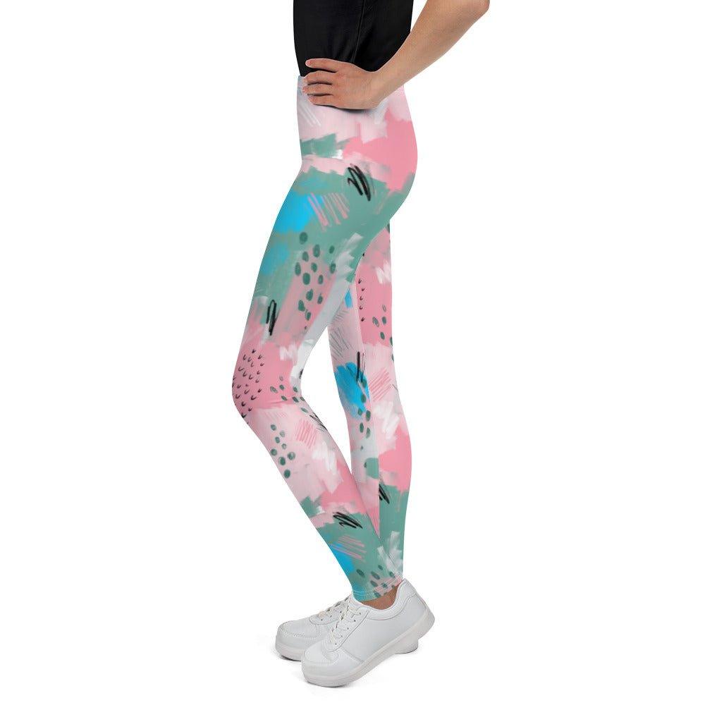 Pink Abstract Youth Leggings | DEEAREST LTD