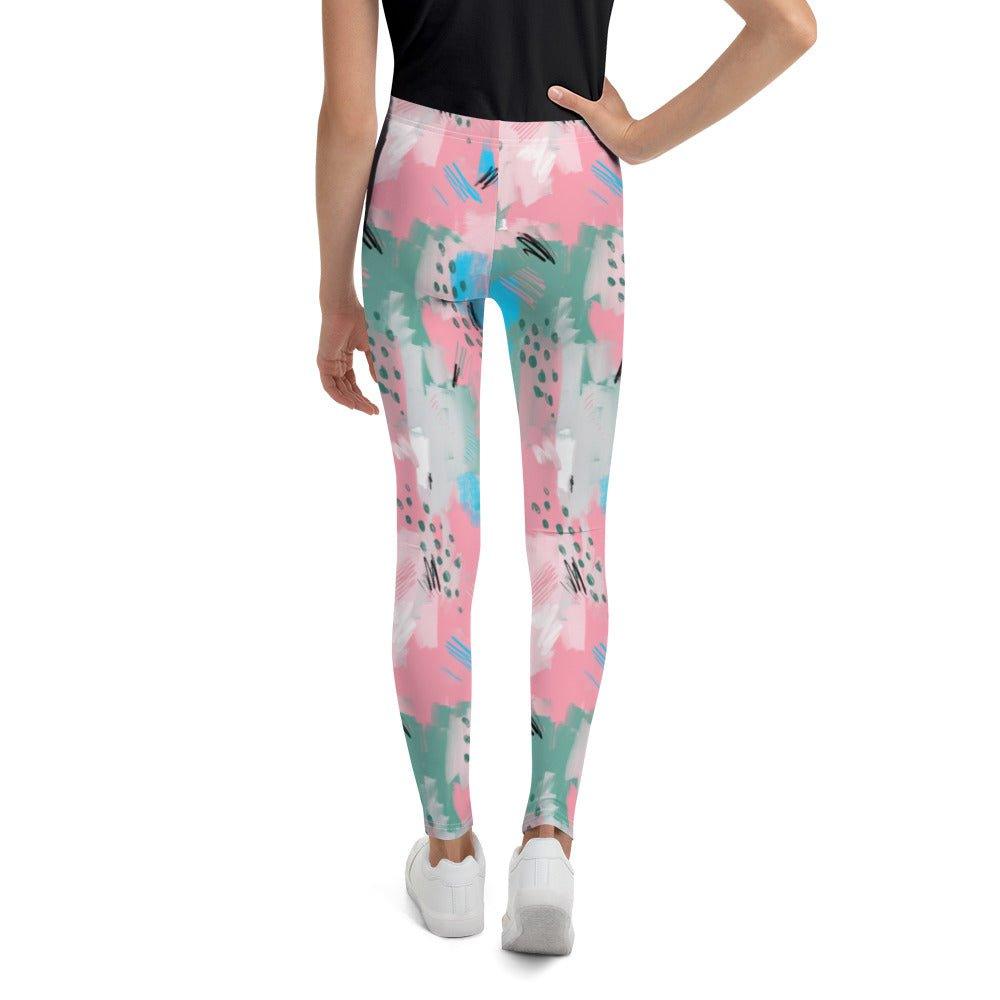 Pink Abstract Youth Leggings | DEEAREST LTD