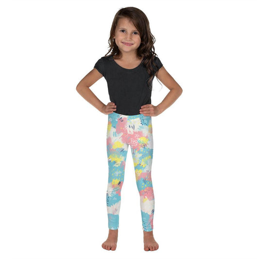 Pink and Blue Abstract Kid's Leggings | DEEAREST LTD