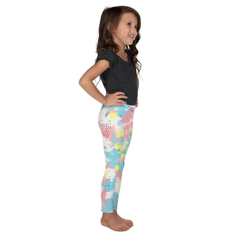 Pink and Blue Abstract Kid's Leggings | DEEAREST LTD