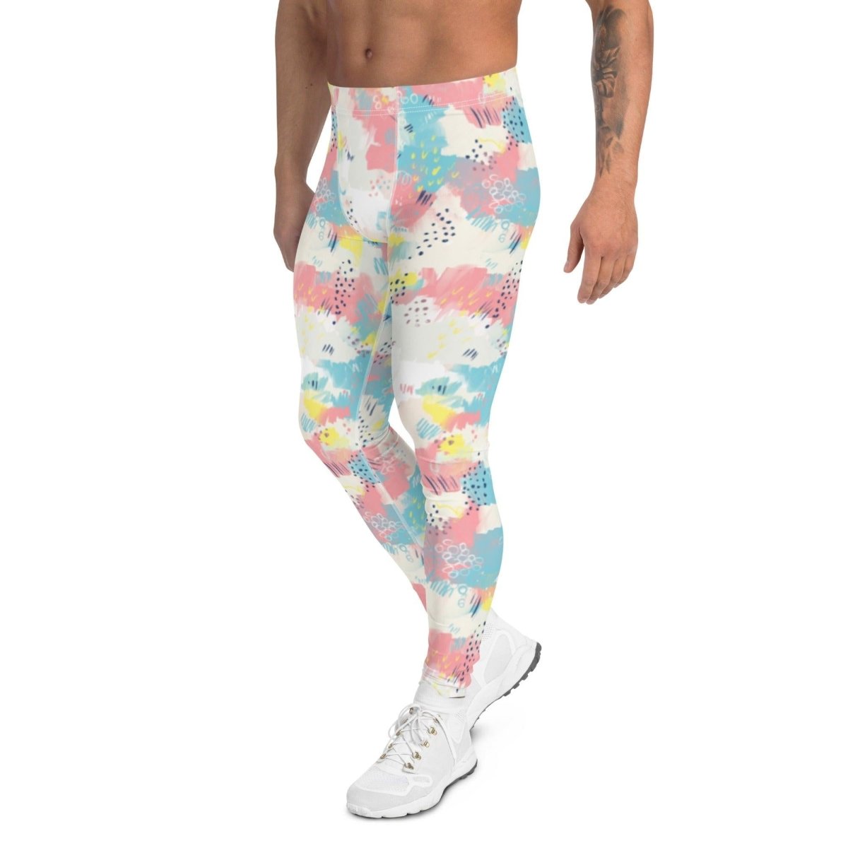 Pink and Blue Abstract Men's Leggings | DEEAREST LTD