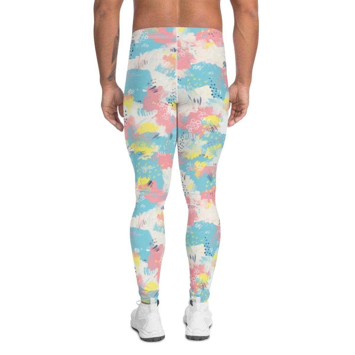 Pink and Blue Abstract Men's Leggings | DEEAREST LTD