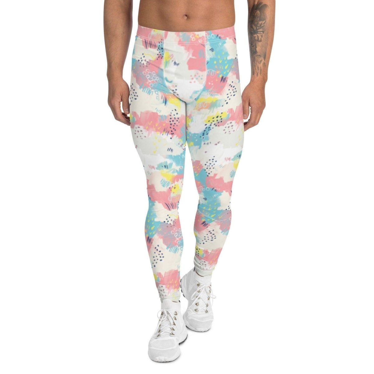 Pink and Blue Abstract Men's Leggings | DEEAREST LTD