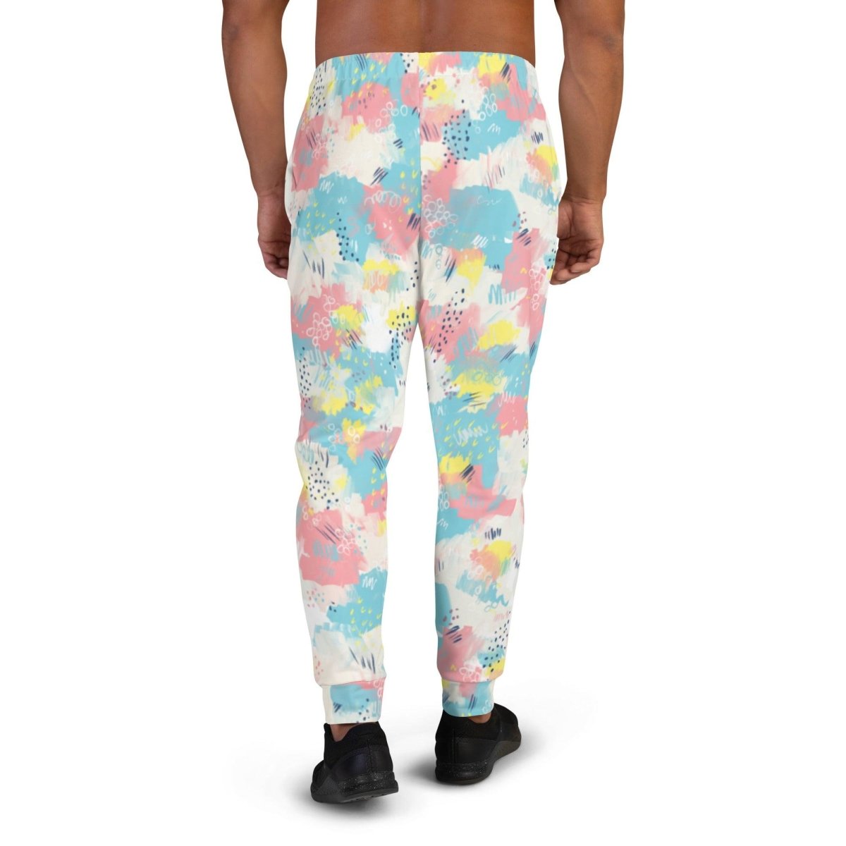 Pink and Blue Abstract Men's Street Joggers | DEEAREST LTD