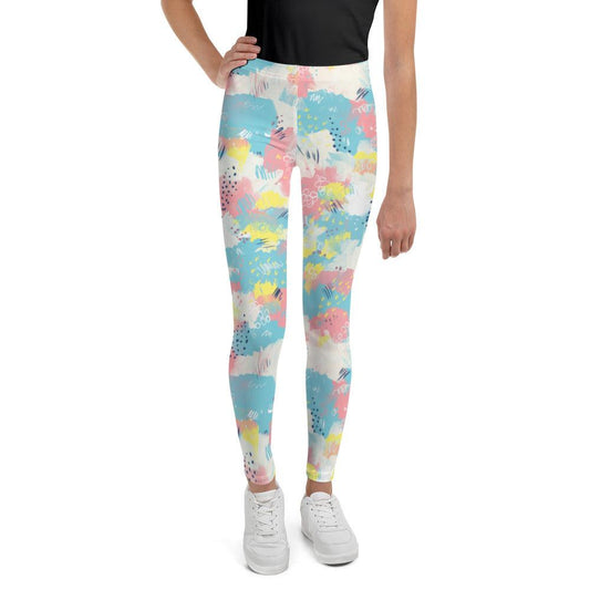 Pink and Blue Abstract Youth Leggings | DEEAREST LTD