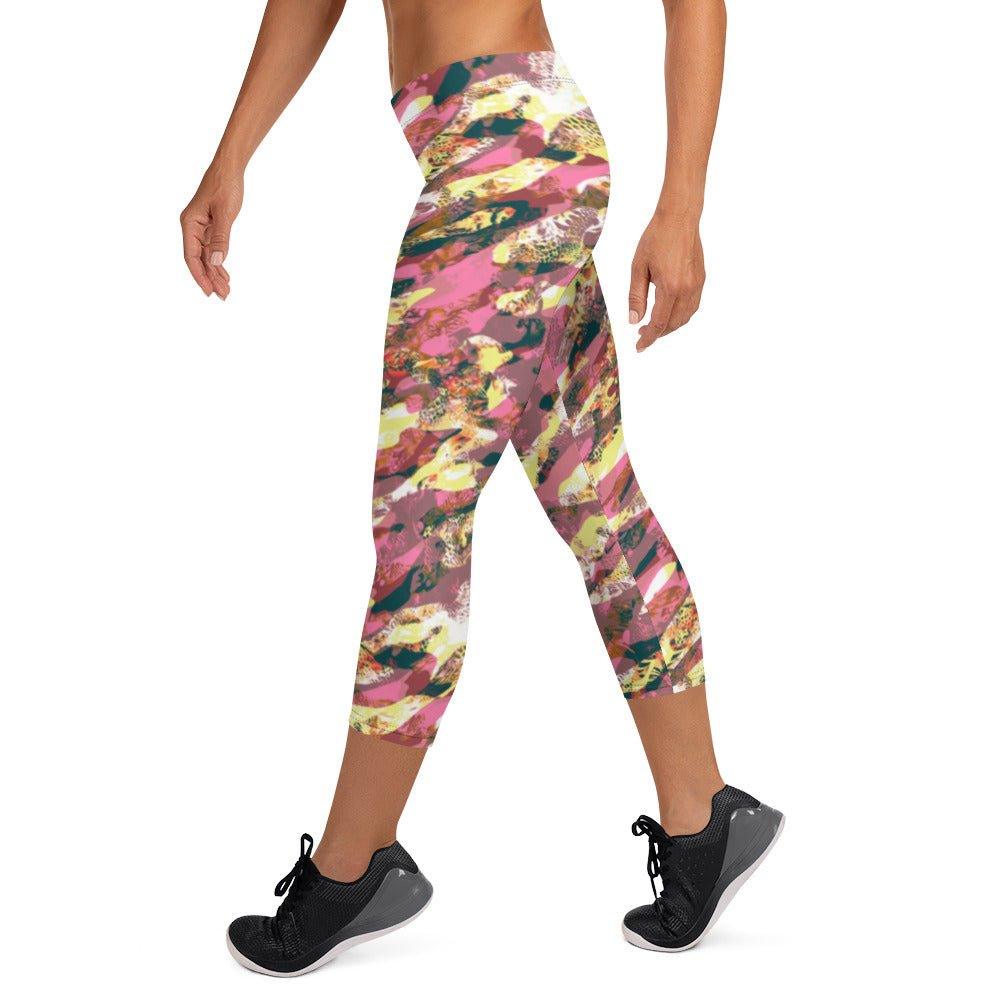 Pink Camouflage Women's Capri Leggings | DEEAREST LTD