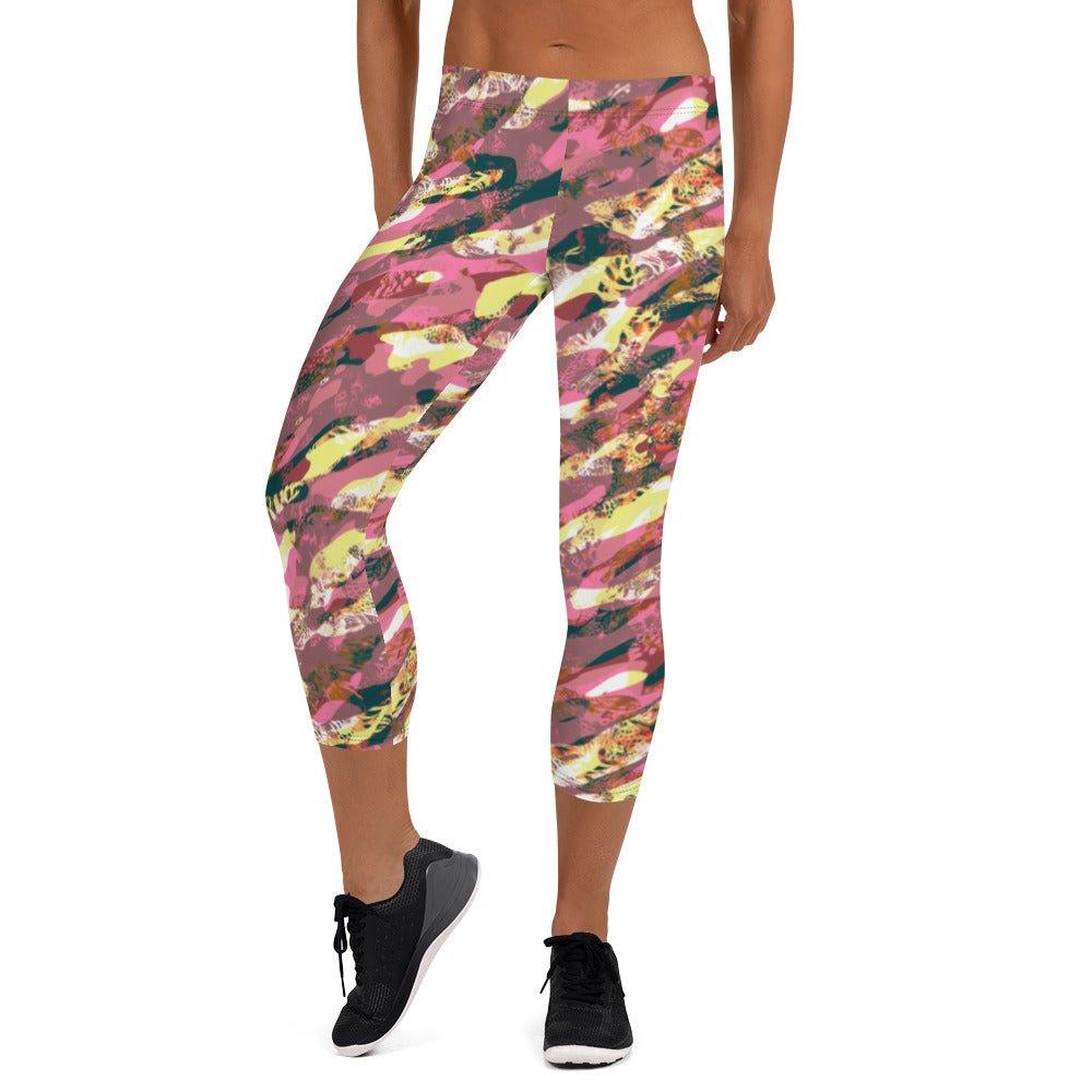 Pink Camouflage Women's Capri Leggings | DEEAREST LTD