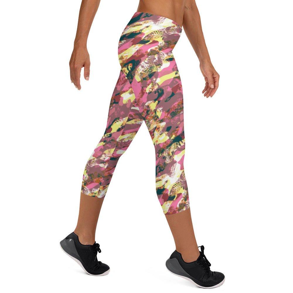 Pink Camouflage Women's Capri Leggings | DEEAREST LTD