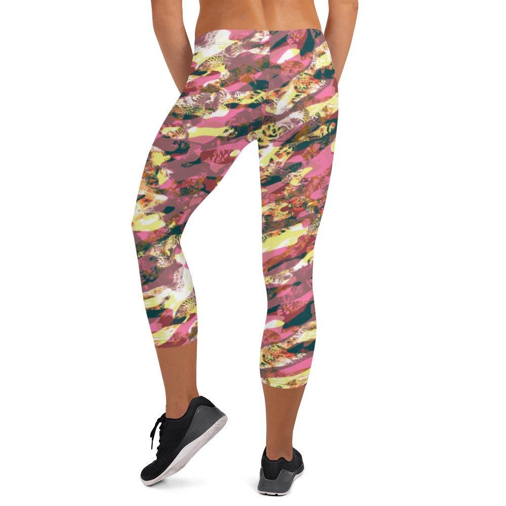 Pink Camouflage Women's Capri Leggings | DEEAREST LTD