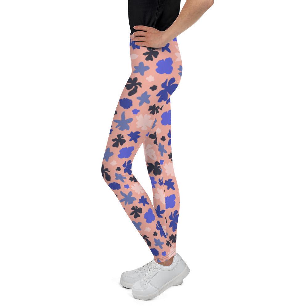 Pink Floral Youth Leggings | DEEAREST LTD