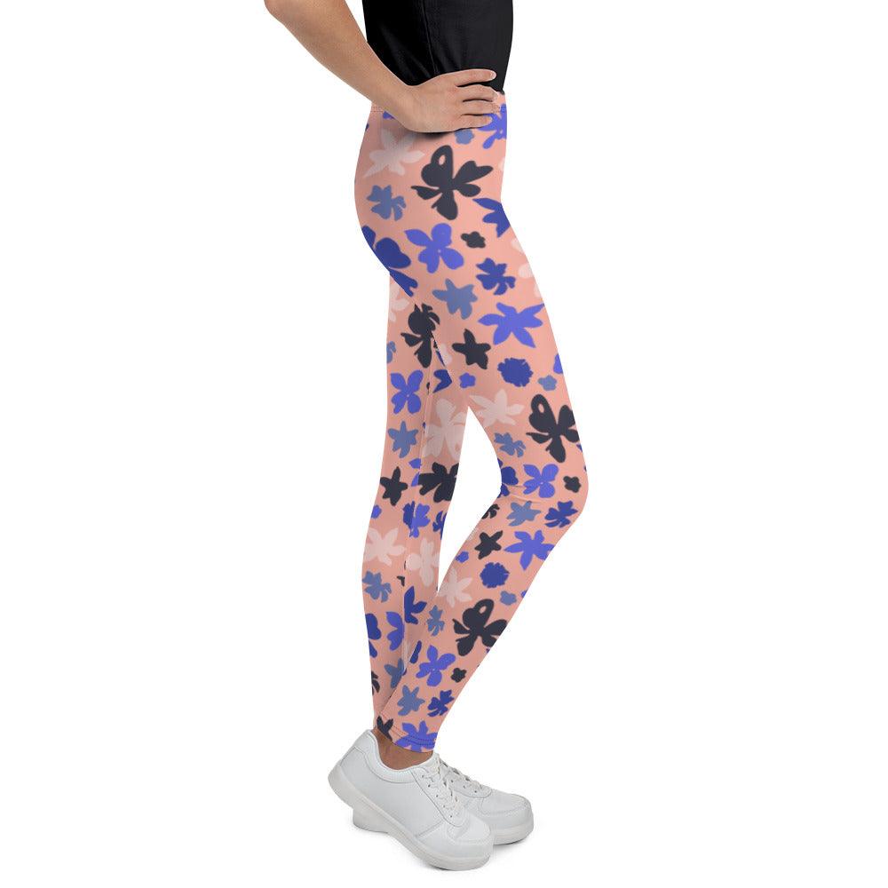 Pink Floral Youth Leggings | DEEAREST LTD