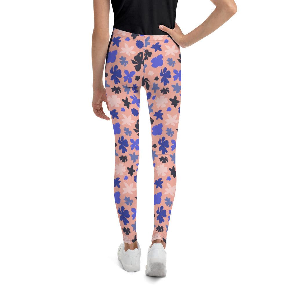 Pink Floral Youth Leggings | DEEAREST LTD