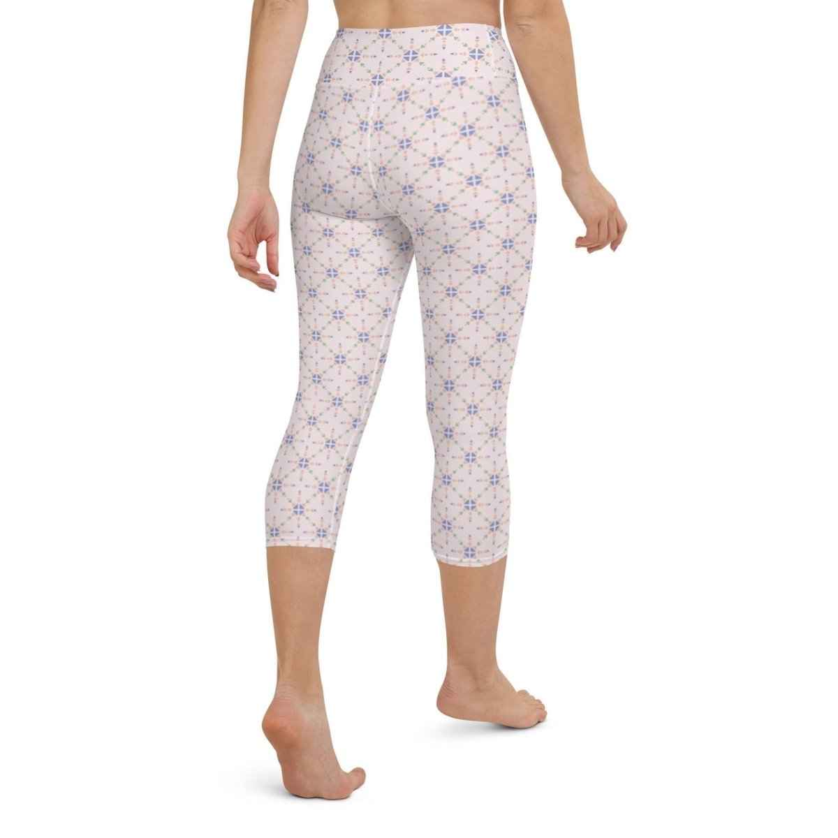 Pink Patterned Women's Capri Yoga Pants | DEEAREST LTD