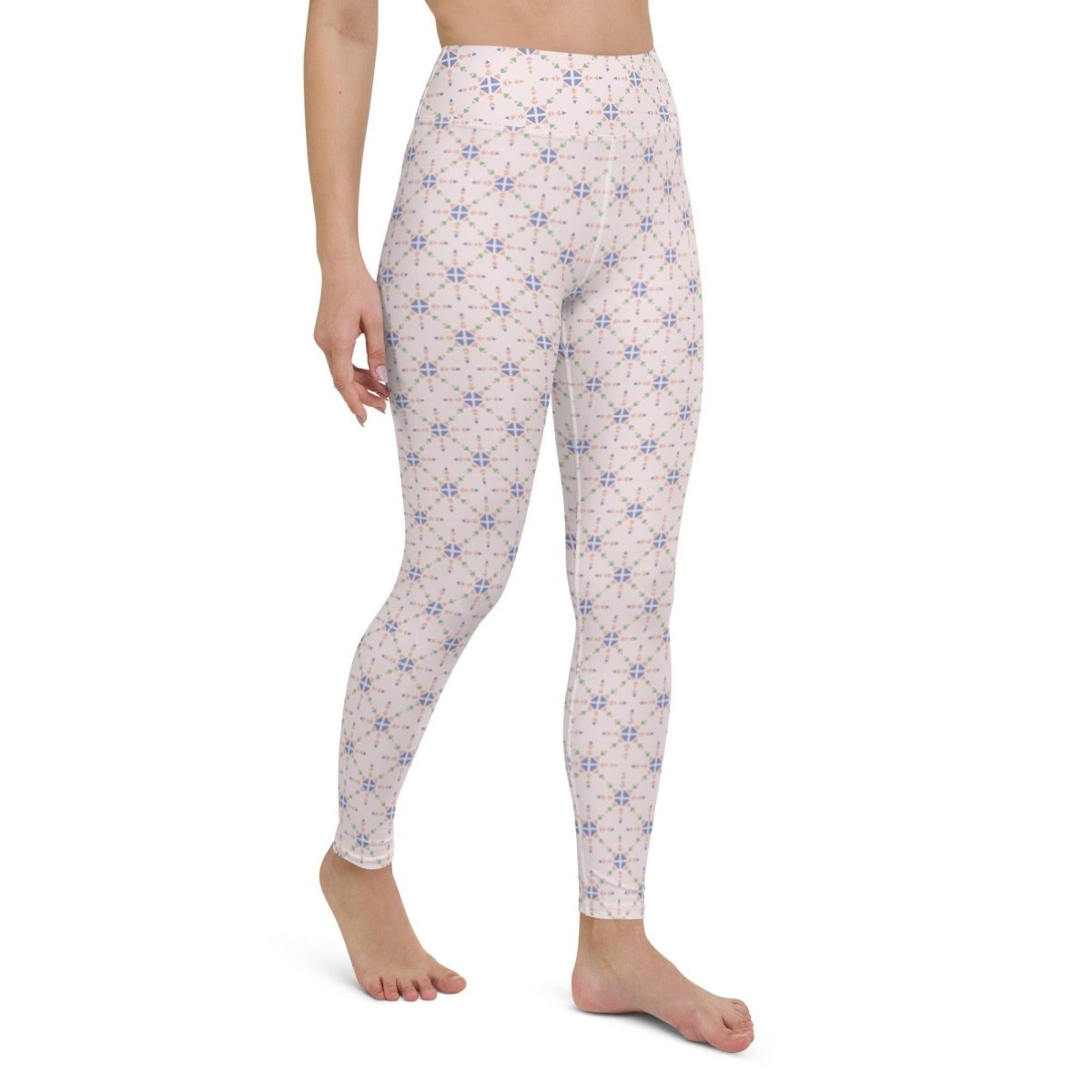 Pink Patterned Women's High-Waisted Yoga Pants | DEEAREST LTD