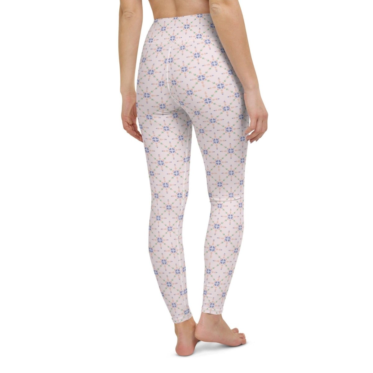 Pink Patterned Women's High-Waisted Yoga Pants | DEEAREST LTD