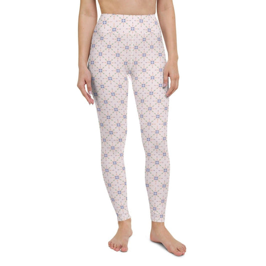 Pink Patterned Women's High-Waisted Yoga Pants | DEEAREST LTD