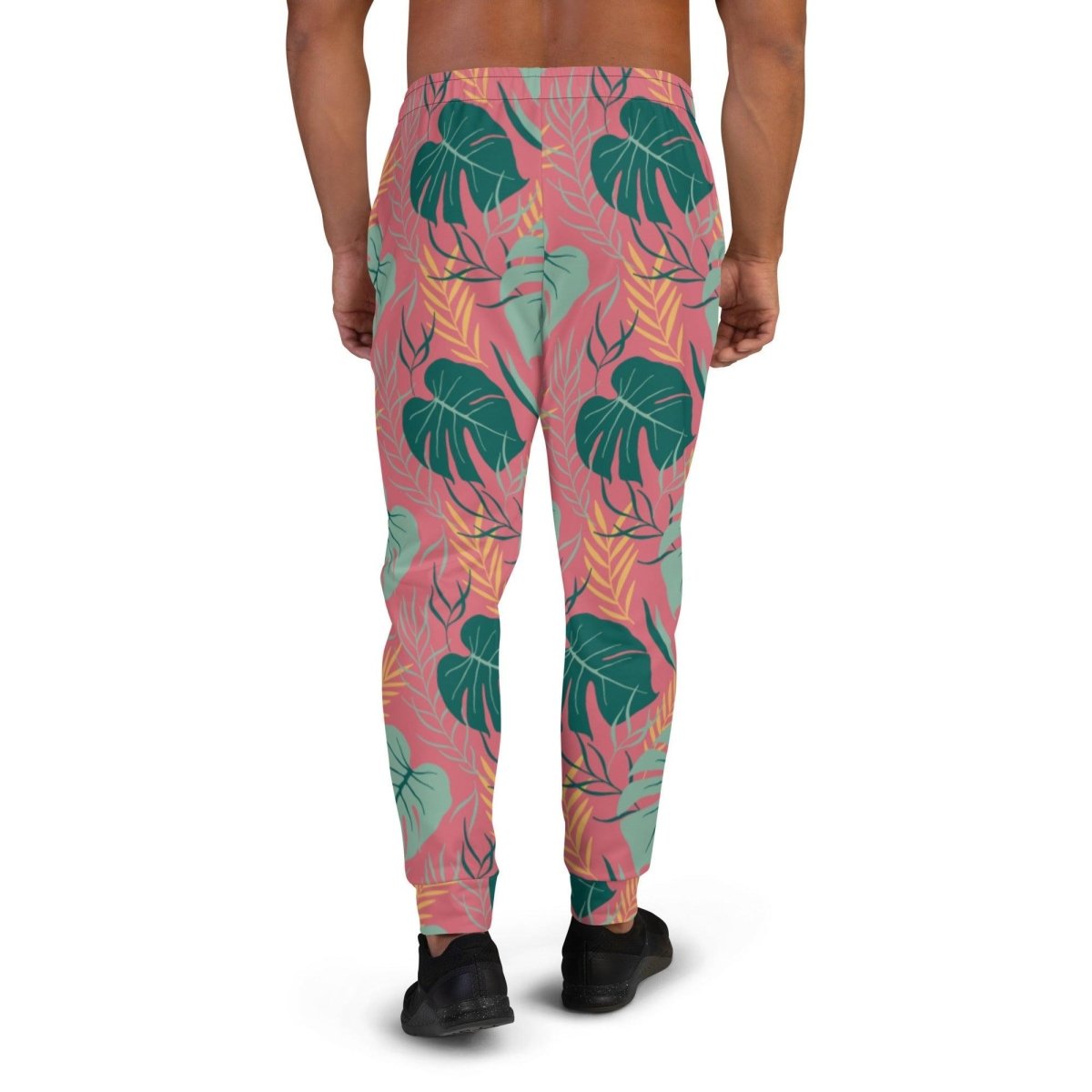 Pink Tropical Leaves Men's Street Joggers | DEEAREST LTD