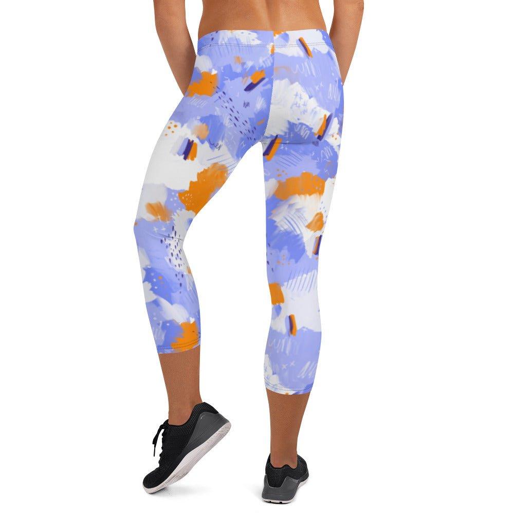 Purple Abstract Women's Capri Leggings | DEEAREST LTD