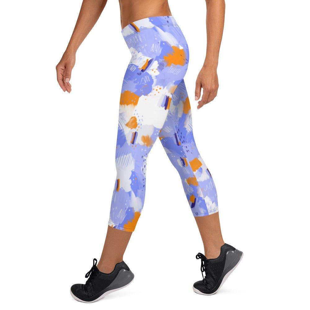 Purple Abstract Women's Capri Leggings | DEEAREST LTD