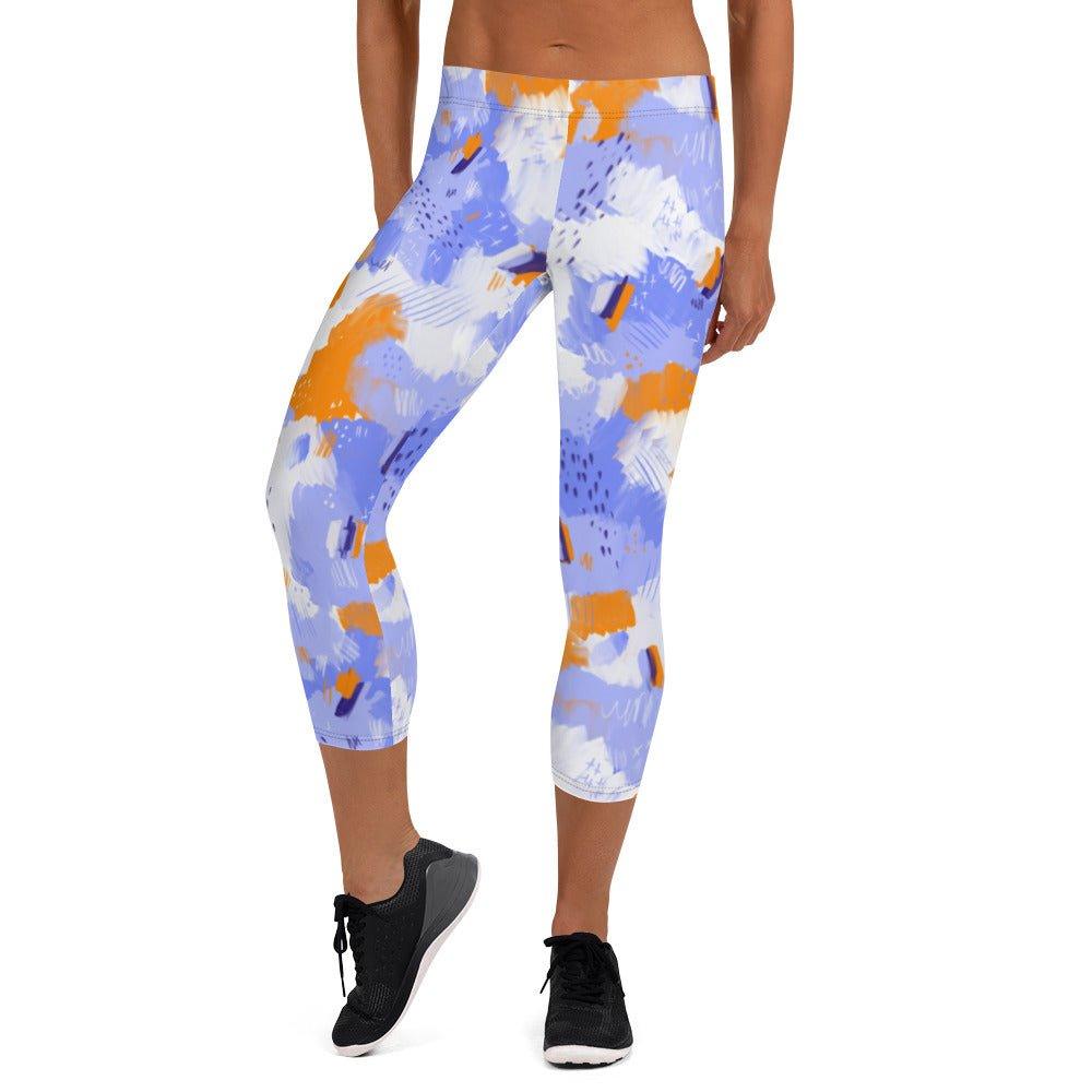 Purple Abstract Women's Capri Leggings | DEEAREST LTD