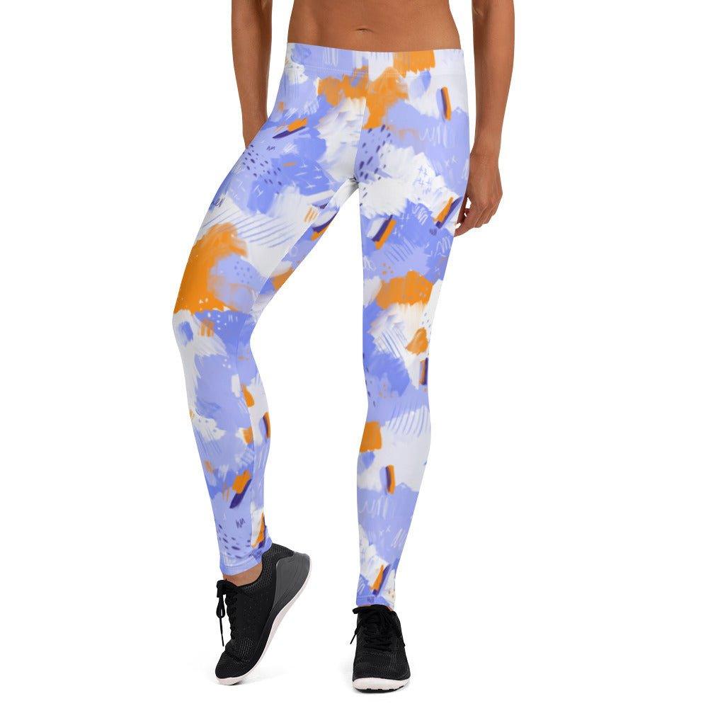 Purple Abstract Women's Mid-Rise Leggings | DEEAREST LTD