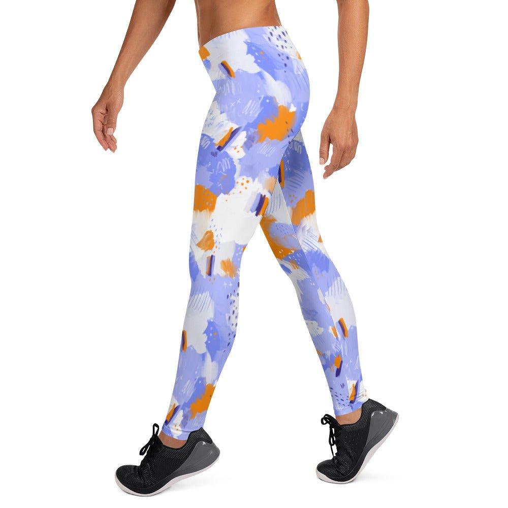 Purple Abstract Women's Mid-Rise Leggings | DEEAREST LTD