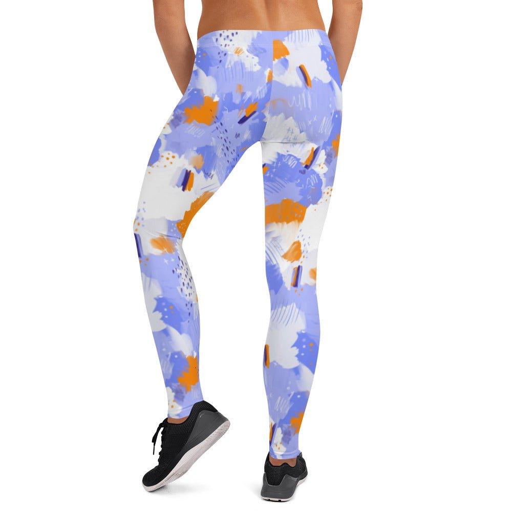 Purple Abstract Women's Mid-Rise Leggings | DEEAREST LTD