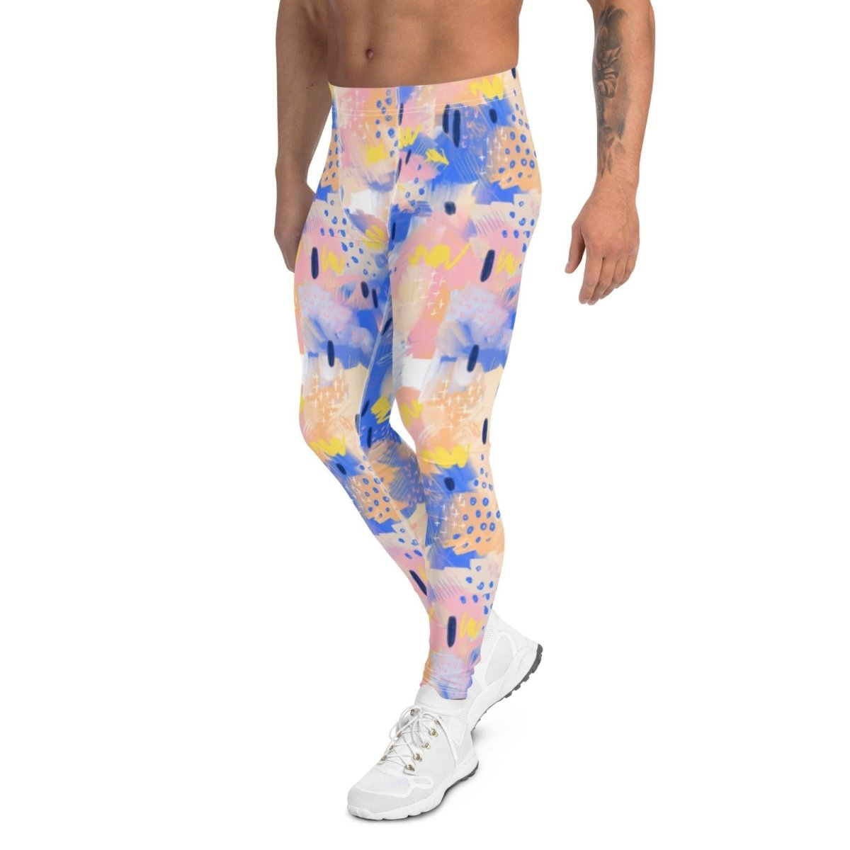 Purple and Pink Abstract Men's Leggings | DEEAREST LTD