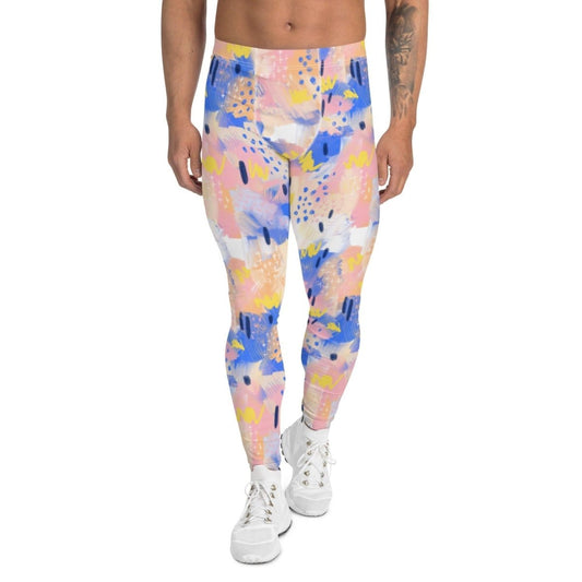 Purple and Pink Abstract Men's Leggings | DEEAREST LTD