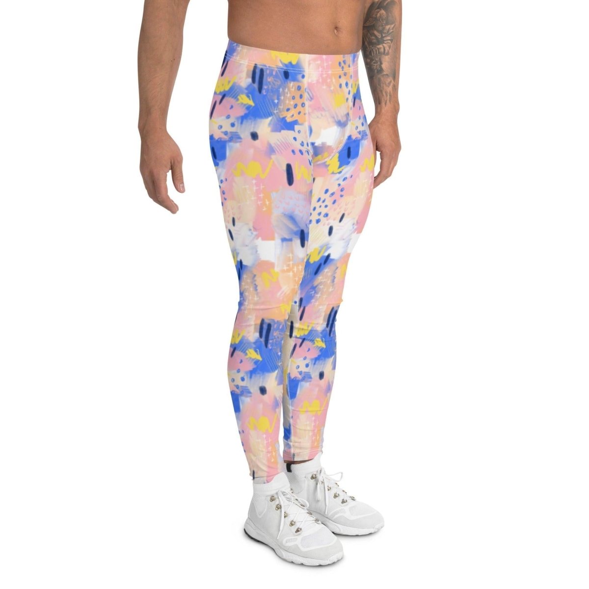 Purple and Pink Abstract Men's Leggings | DEEAREST LTD