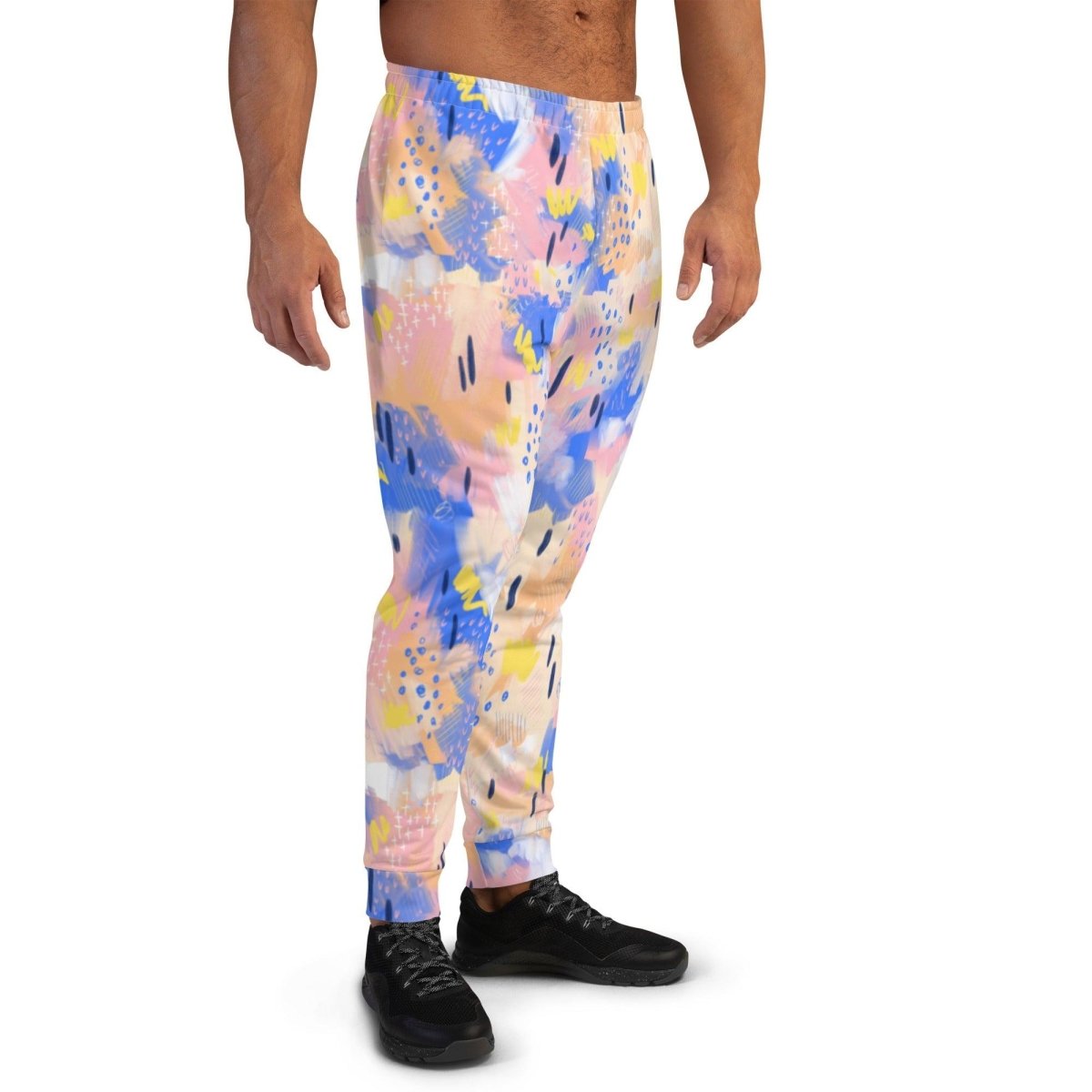 Purple and Pink Abstract Men's Street Joggers | DEEAREST LTD