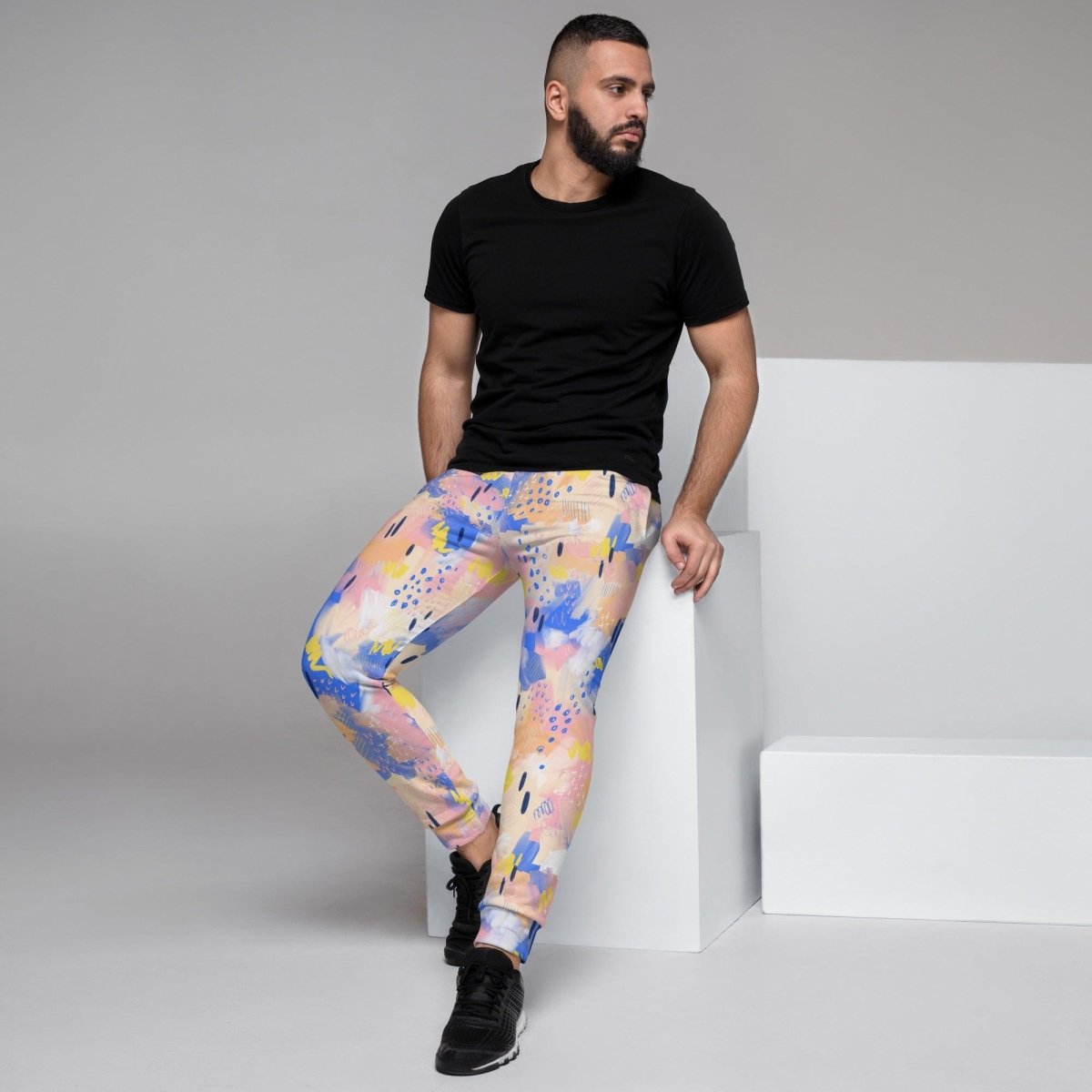 Purple and Pink Abstract Men's Street Joggers | DEEAREST LTD