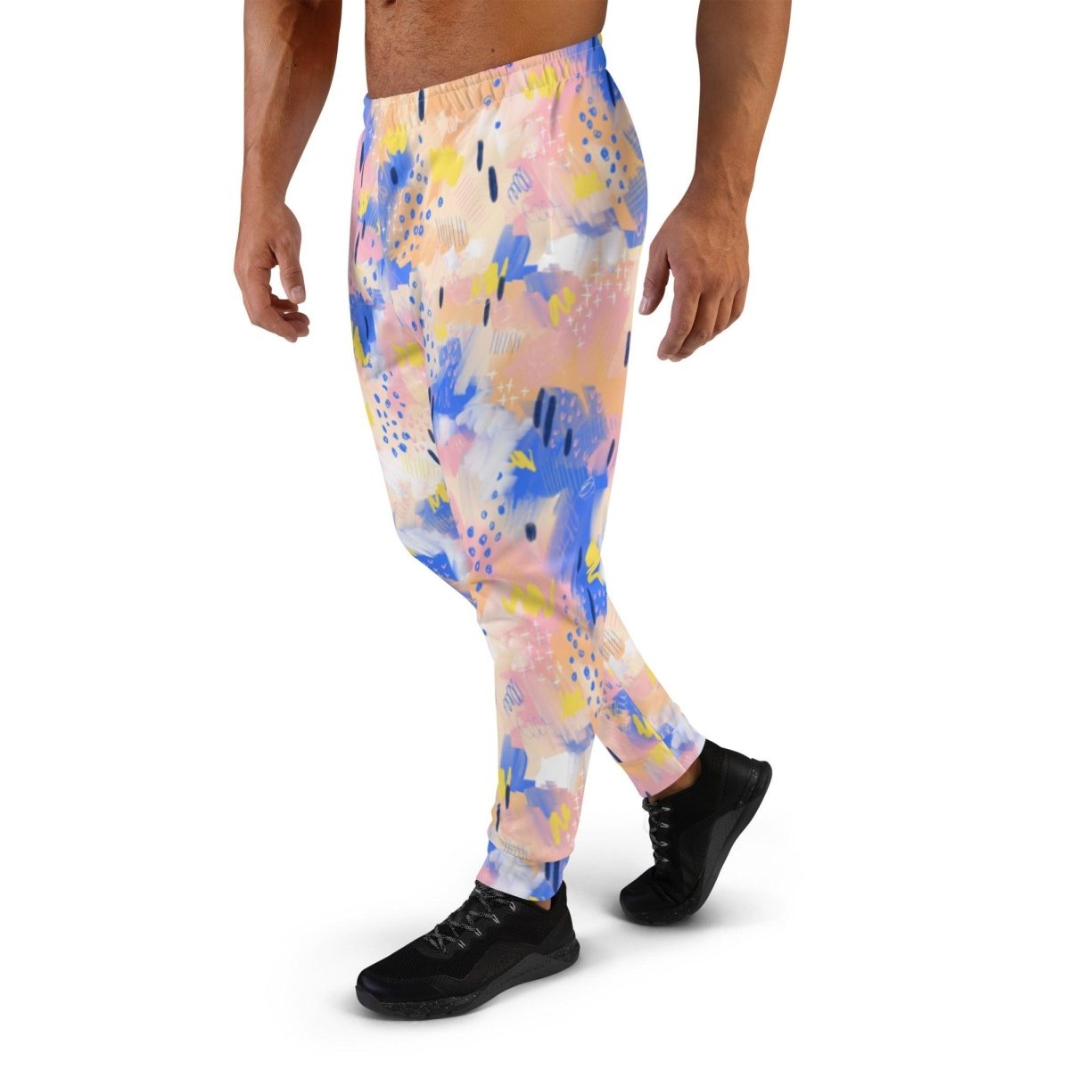 Purple and Pink Abstract Men's Street Joggers | DEEAREST LTD