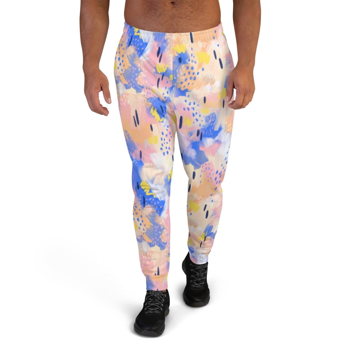 Purple and Pink Abstract Men's Street Joggers | DEEAREST LTD