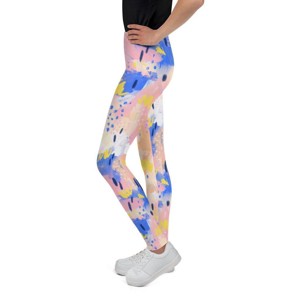 Purple and Pink Abstract Youth Leggings | DEEAREST LTD