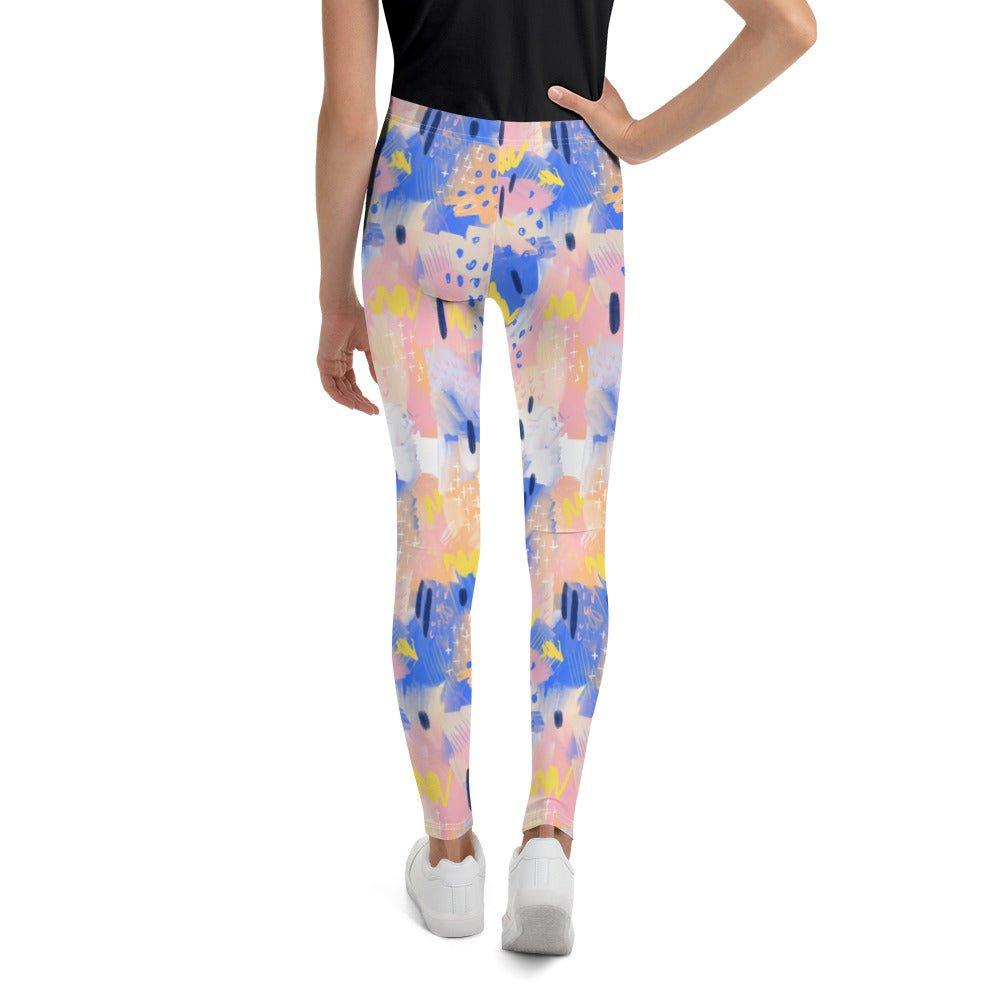 Purple and Pink Abstract Youth Leggings | DEEAREST LTD