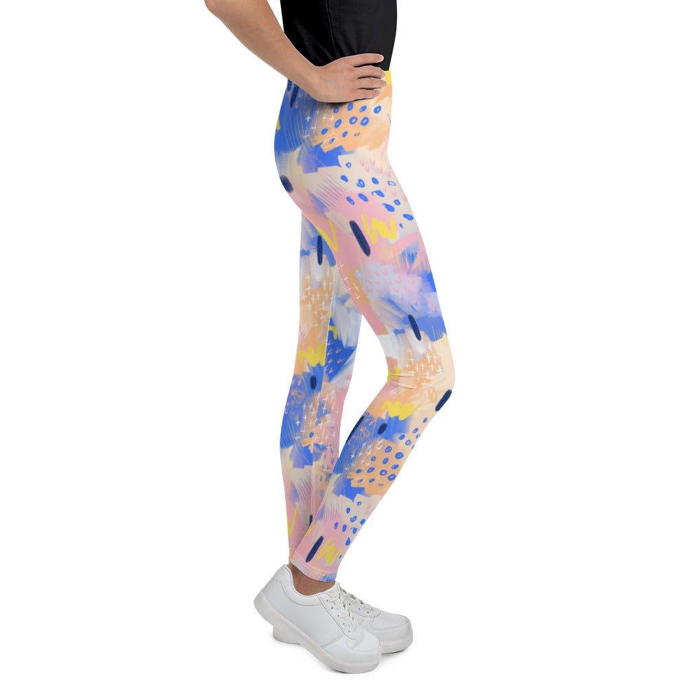 Purple and Pink Abstract Youth Leggings | DEEAREST LTD