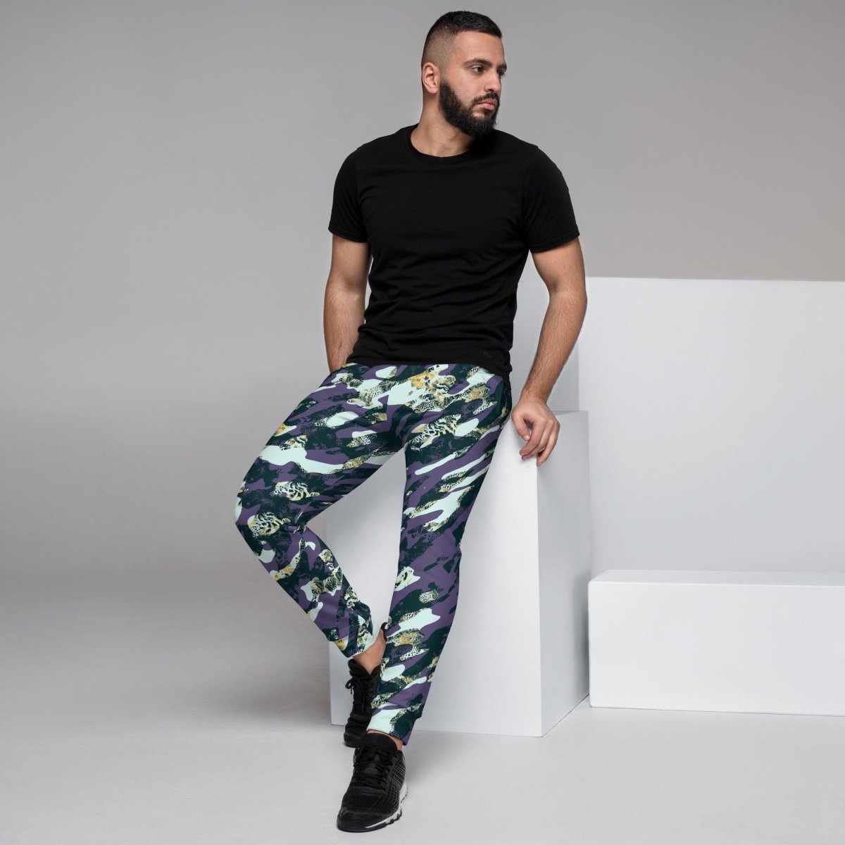 Purple Camouflage Men's Street Joggers | DEEAREST LTD