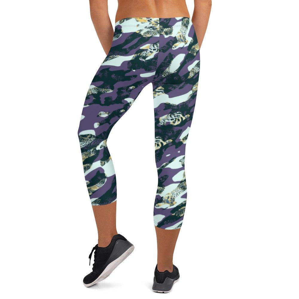 Purple Camouflage Capri Leggings | DEEAREST LTD