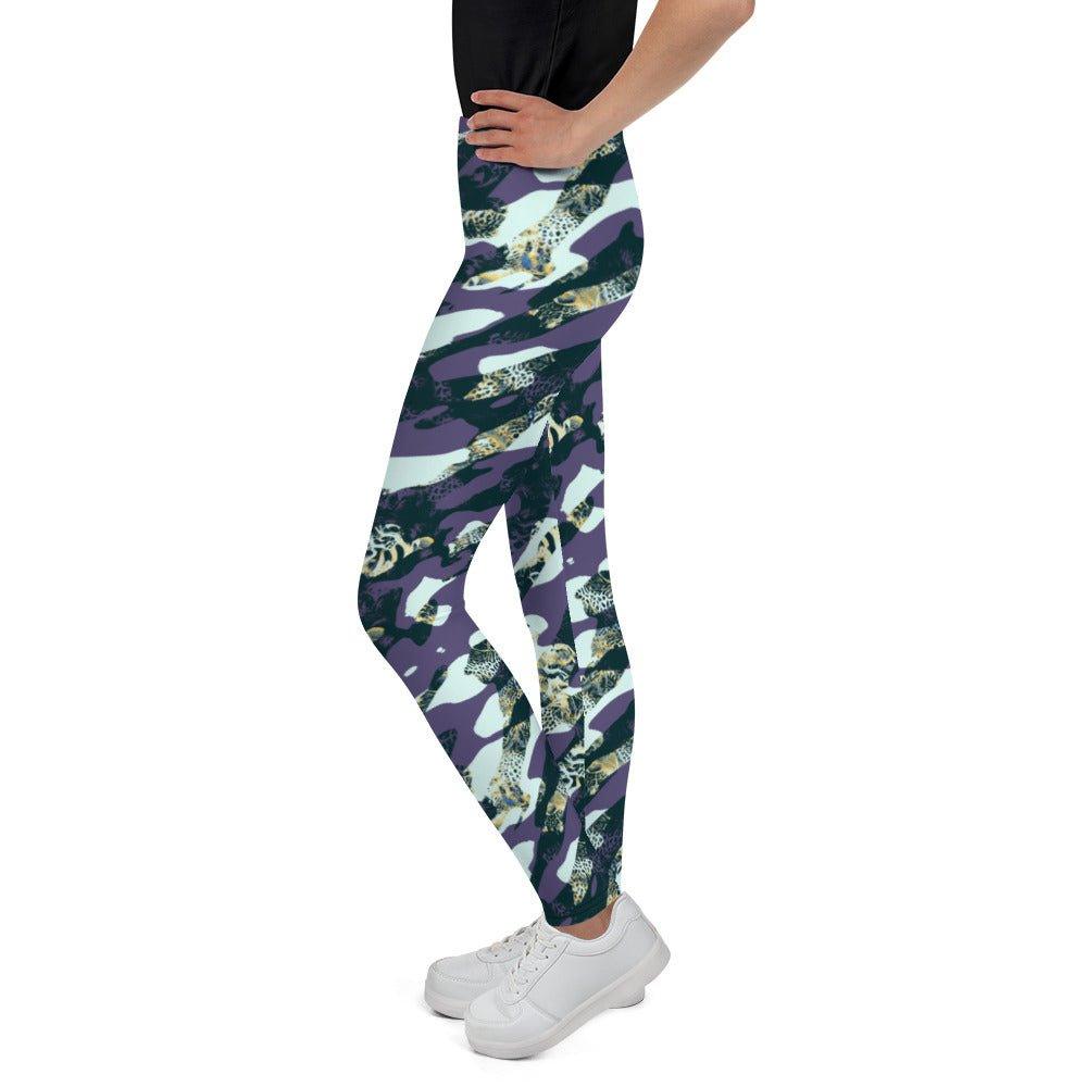 Purple Camouflage Youth Leggings | DEEAREST LTD