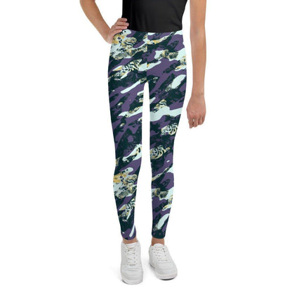 Purple Camouflage Youth Leggings | DEEAREST LTD