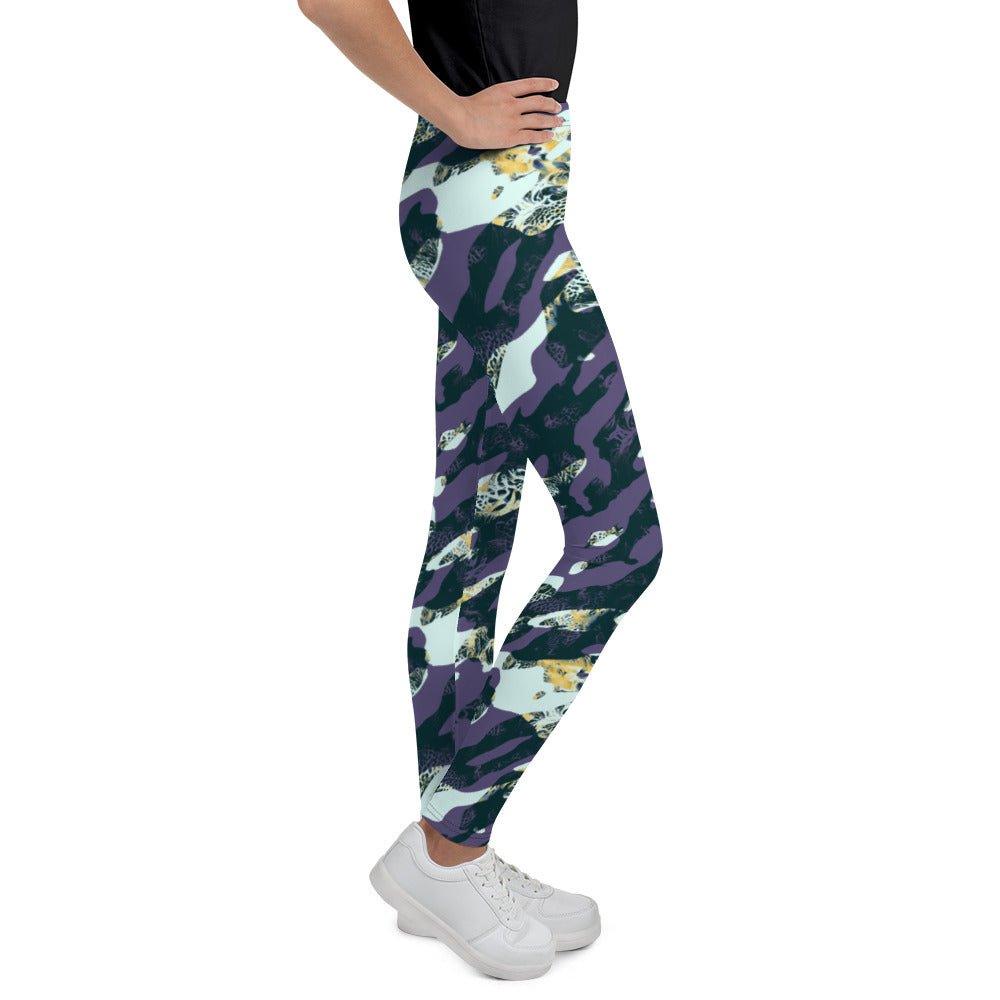 Purple Camouflage Youth Leggings | DEEAREST LTD