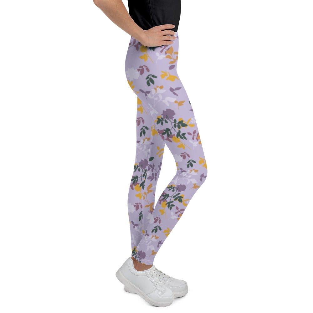 Purple Floral Youth Leggings | DEEAREST LTD