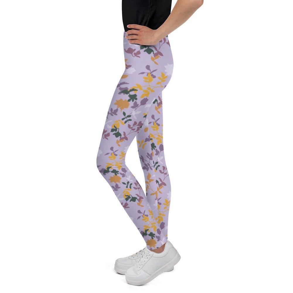 Purple Floral Youth Leggings | DEEAREST LTD