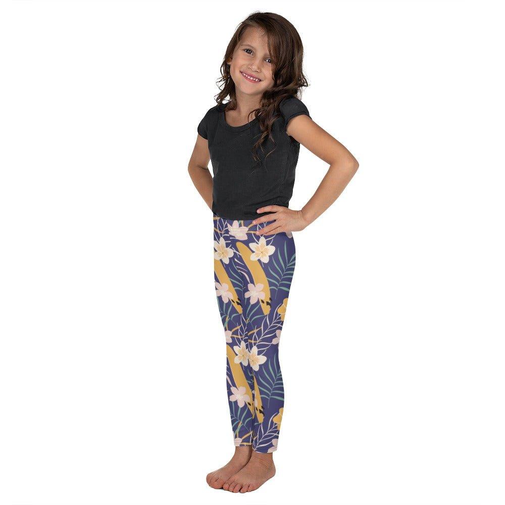 Purple Tropical Flower Kid's Leggings | DEEAREST LTD